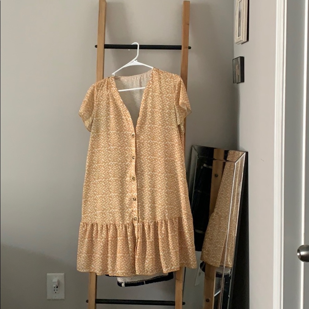 Drop waist button down dress